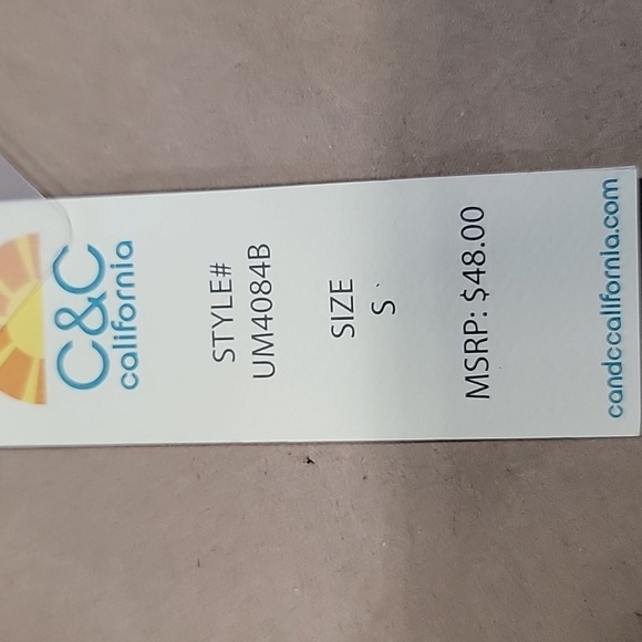 C&C California Size S Gray Long Sleeve Pullover Shirt Stretch Mesh Detail NEW - Picture 13 of 13